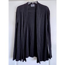Michael Stars Black Open Front Draped Cardigan Shawl Collar Made in USA 0371 OS