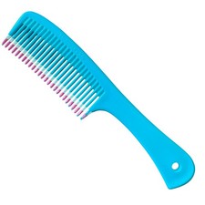 Unbreakable Volume Comb 8.5" Twice Dipped Wide Tooth 80-90s Blue Turquoise Pink