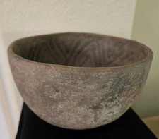 pre-Columbian pottery bowl made by Sinagua Native Americans, 8" wide x 5.5" high