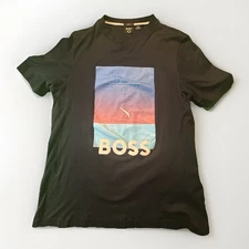 Hugo Boss Tessler Graphic T Shirt Men's Medium Slim California Sunset