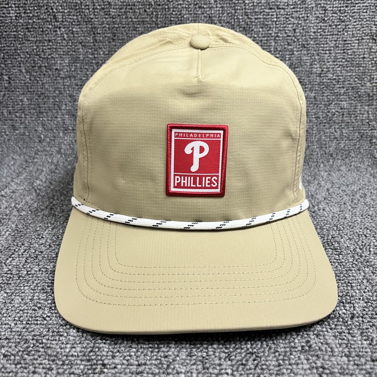 New '47 Brand Philadelphia Phillies Hitch Rope Snapback Hat Tan Ripstop OSFA