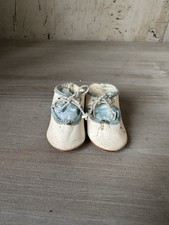 Chaussures Poupée Ancienne Cuir Blanc 