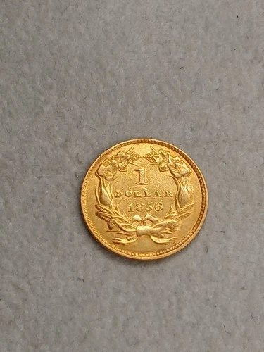 Gold 1.6g,  0.048 troy oz, 90% gold 1856 Indian Princess Head  dollar  TP-0849