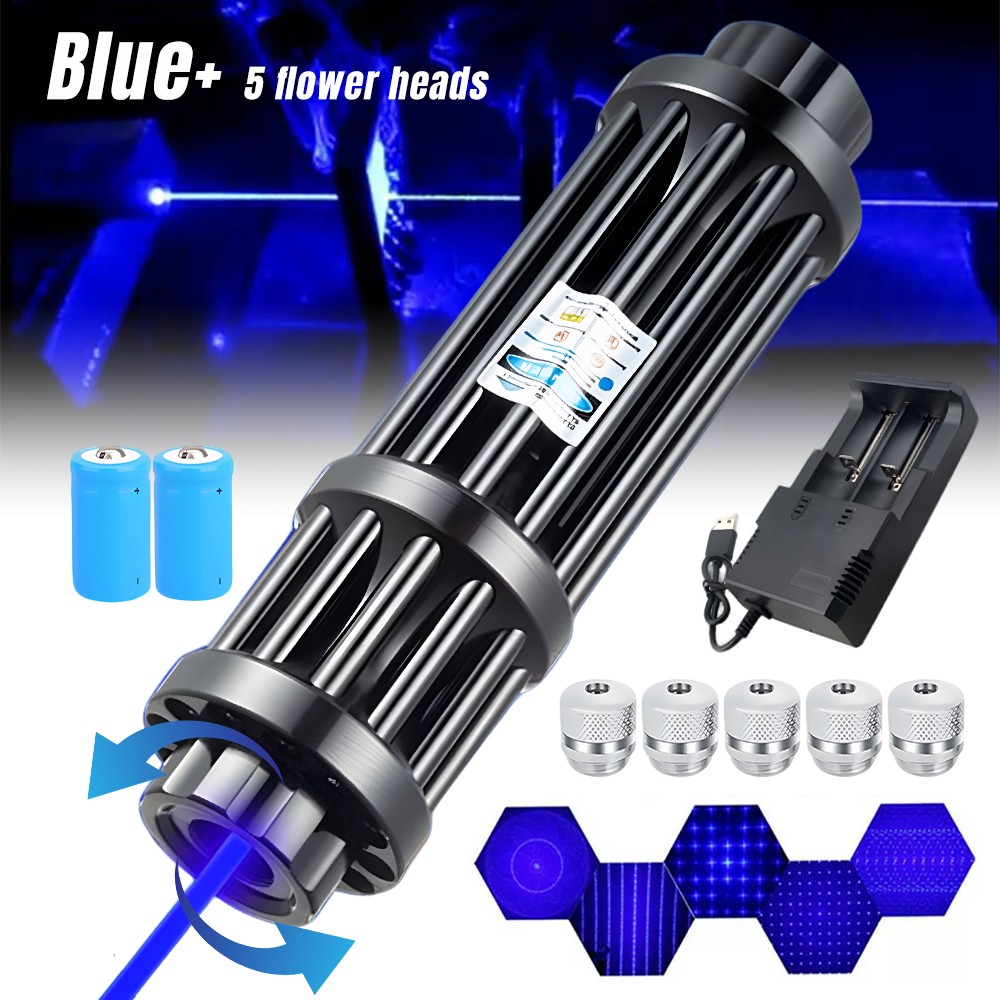 NEW 450nm Blue Laser Pointer Pen Visible Beam Light Zoom Focus Lazer Adjustable
