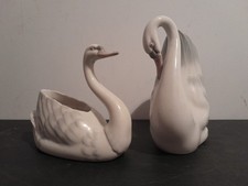 Pair Of ZAPHIR PORCELAIN SWAN VASES 