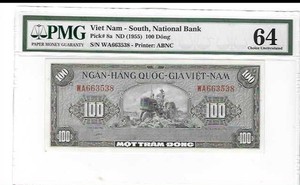 SOUTH VIET NAM  100 DONG  P-8a  (1955)  PCGS 64