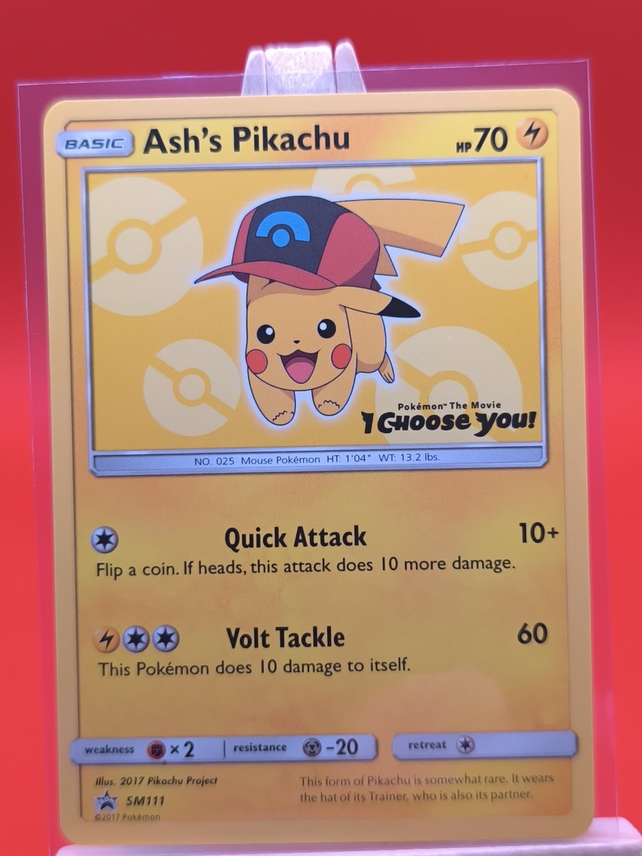 Ash's Hat Pikachu SM111 Ultra Rare Non Holo Exclusive Promo