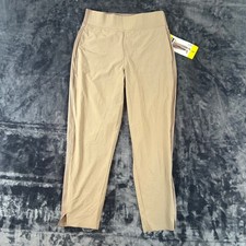 Kirkland Signature Ankle Pant Womens Small Tan Stretch Tapered 7772005