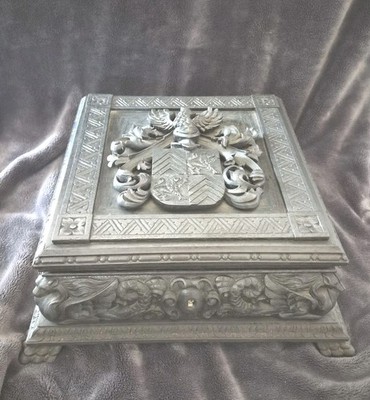 Vintage 19th Century Imperial Wooden Chest With Hinged Lid