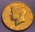 1990-P Gold Plated Kennedy Half Dollar (1272)