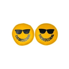 KC HiLiTES Cover; Retro 6" Vinyl Yellow w/ "THE ORIGINAL" Smiley Sunglasses (pr)