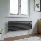 Agadon Neo Designer Oval Tube Radiator 410 x 1200 mm Textured Anthracite