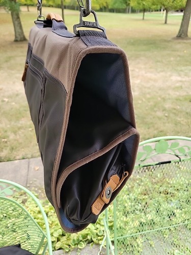 Duluth Trading Co Garment Bag Canvas Leather Trim Excellent Condition 2 Piece - Picture 9 of 11