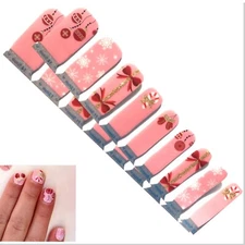 Jaysea Nails Kids Polish Strips - Color Pink Christmas Street Nail Art - B4G1!