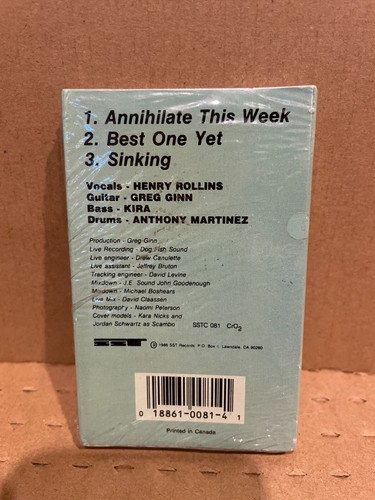 BLACK FLAG annihilate this week live SEALED CASSETTE EP punk KBD hardcore RARE - Picture 2 of 8