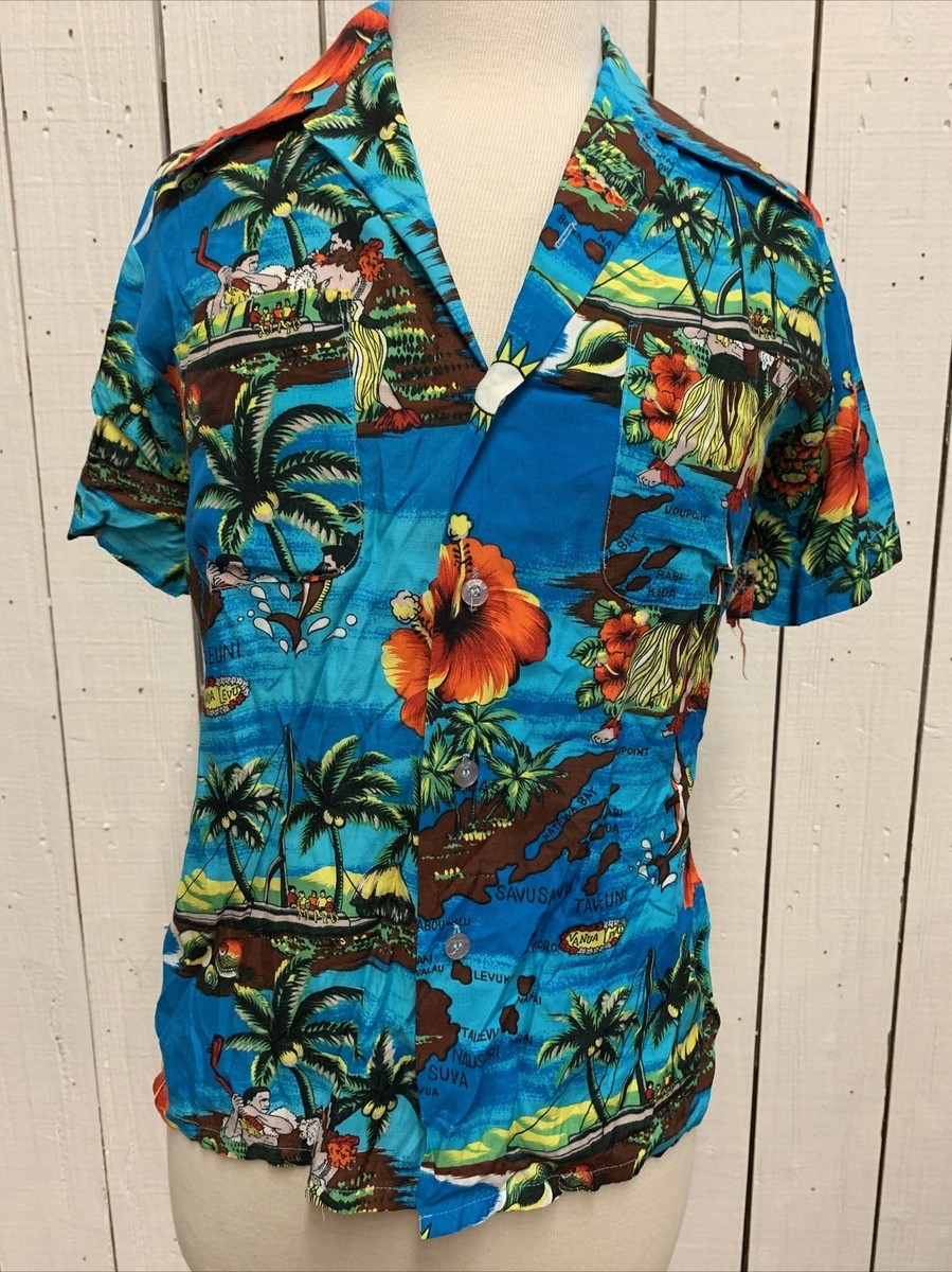 Vintage Small Hawaiian Shirt-Hawaiian Style Brand- 60s/70s