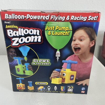 Balloon Zoom Balloon-Powered Flying & Racing Set Glow-in-the-Dark As-Seen-On-TV