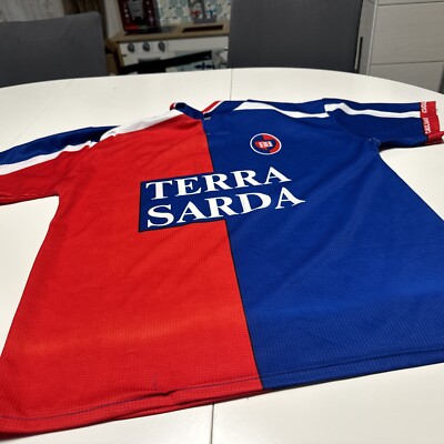 389/ Player Zola  Cagliari Home Football Shirt Terra Sarda