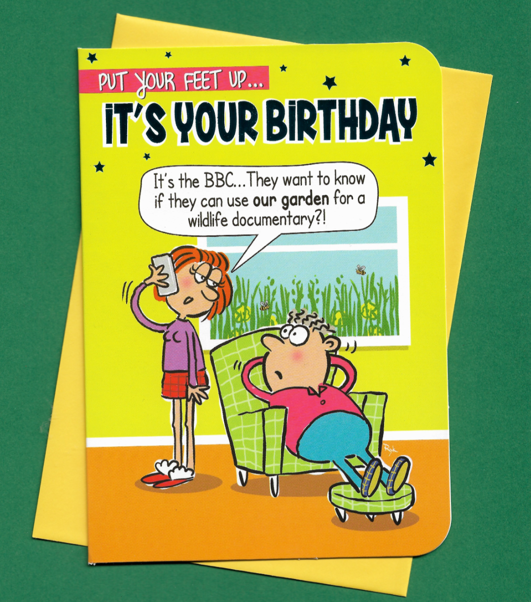 Birthday Card Humour Joke Funny Garden Male Man Husband Partner Love One 19x13cm