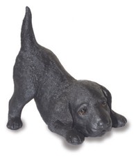 Black Labrador Dog Ornament Statues Garden Sculpture Puppy Figurine Pup Figure