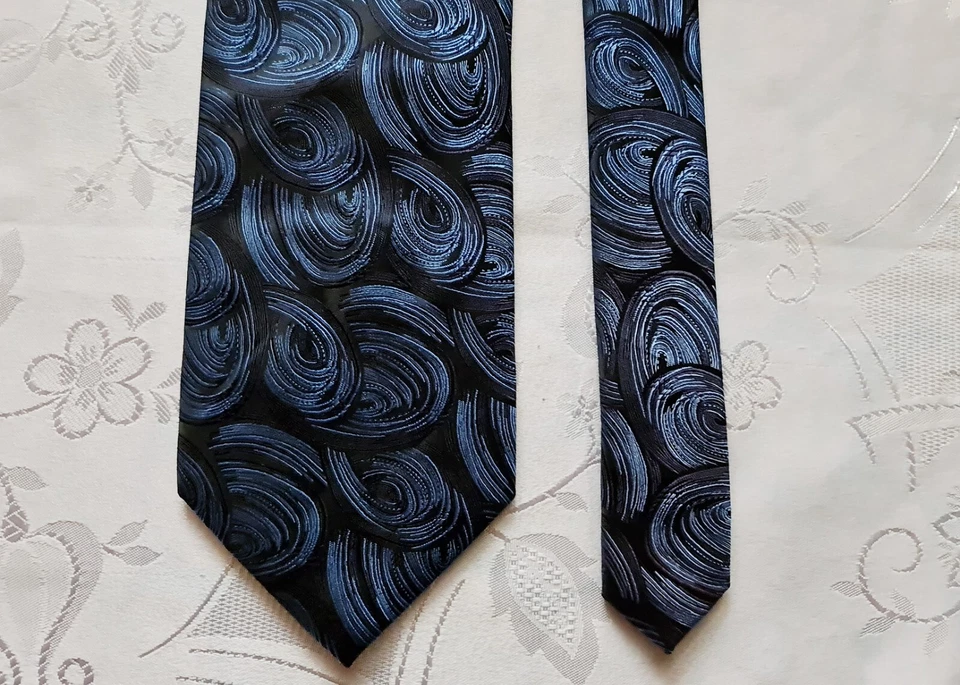 Corbata de cuello azul arte abstracto Giorgio Brutini auténtica vintage para hombre Foto 2 de 4