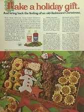 Karo Syrup Christmas Tarts Cookies Holiday Baking Recipes Vintage Print Ad 1975