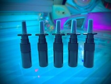 100 X 5ML black NASAL SPRAY BOTTLE Refillable Pump Plastic Bottles = EMPTY