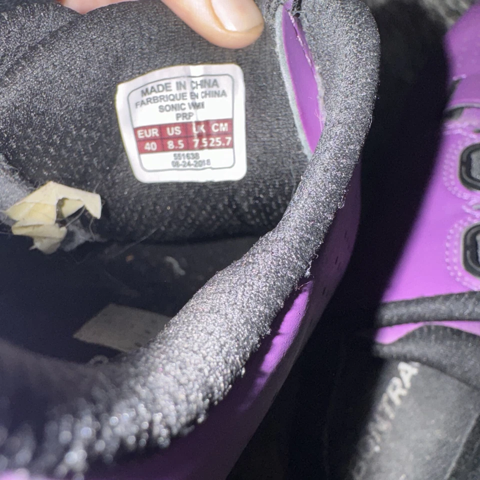 Zapatos de bicicleta de montaña Bontrager Sonic para mujer púrpura/negro talla EE. UU. 8,5 Foto 4 de 4