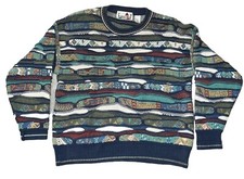 Vintage 80/90s Florence Tricot Italy Coogi Style Mens M 3D Textured Knit Sweater