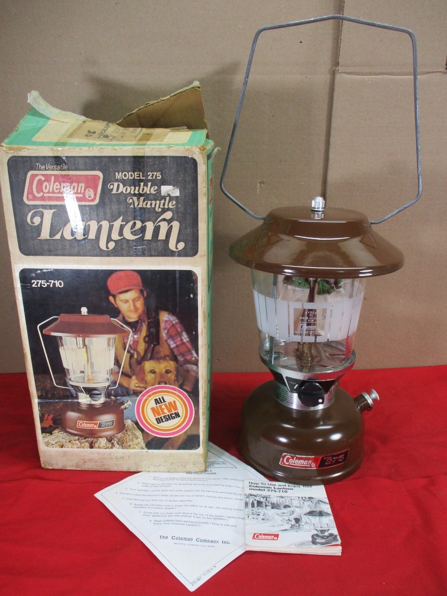 Coleman 275 ランタン　現状品 Rare Coleman 275 Brown Lantern with Fluted Picket Fence Globe