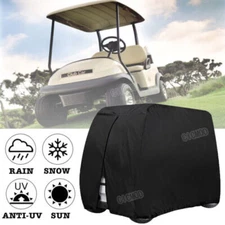 Black Waterproof 4 Passenger Golf Cart Cover for Club Car EZGO YAMAHA