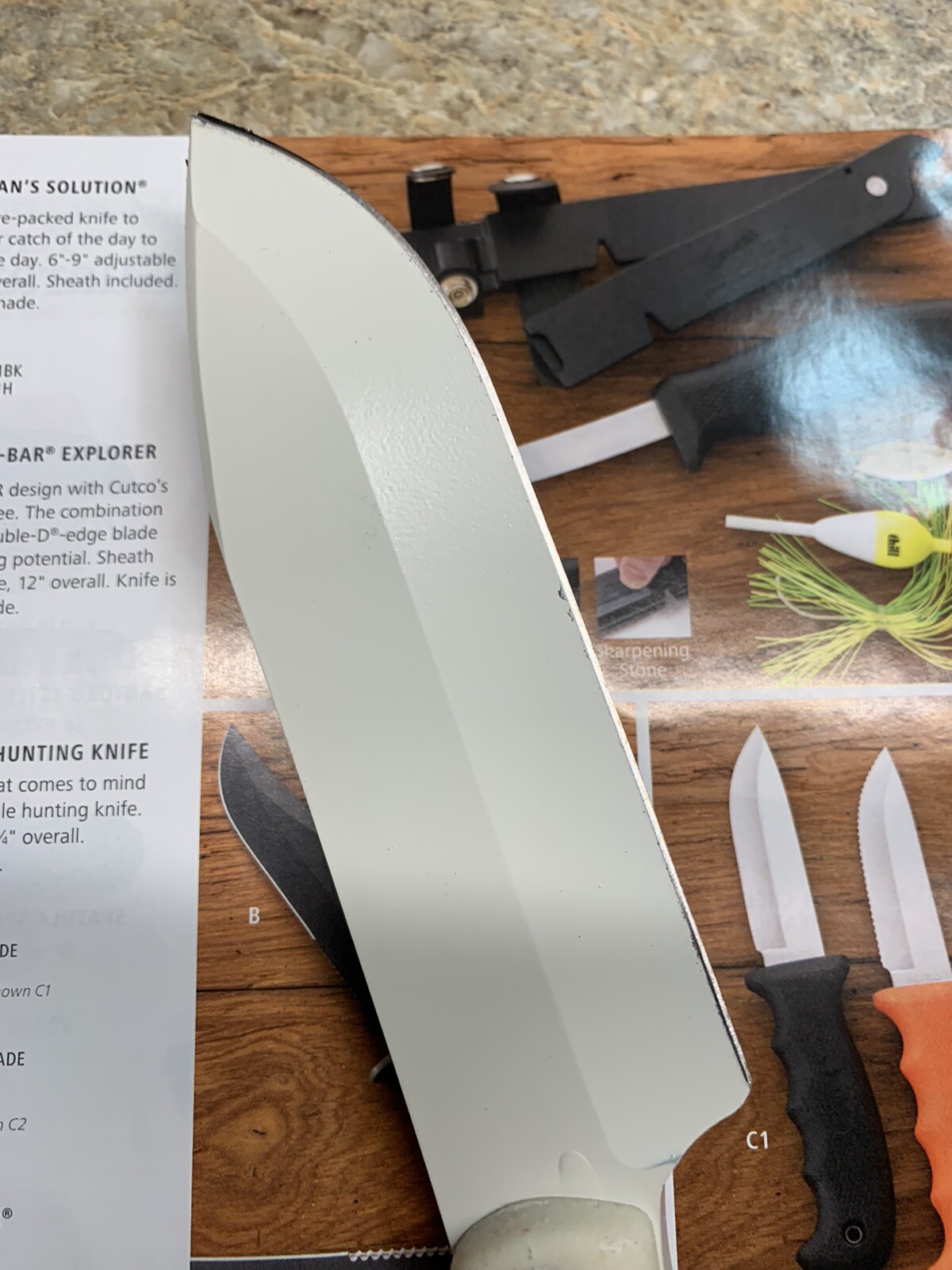 CUTCO KABAR 5726 Outdoorsman Hunting Knife Custom Pearl/White Handle