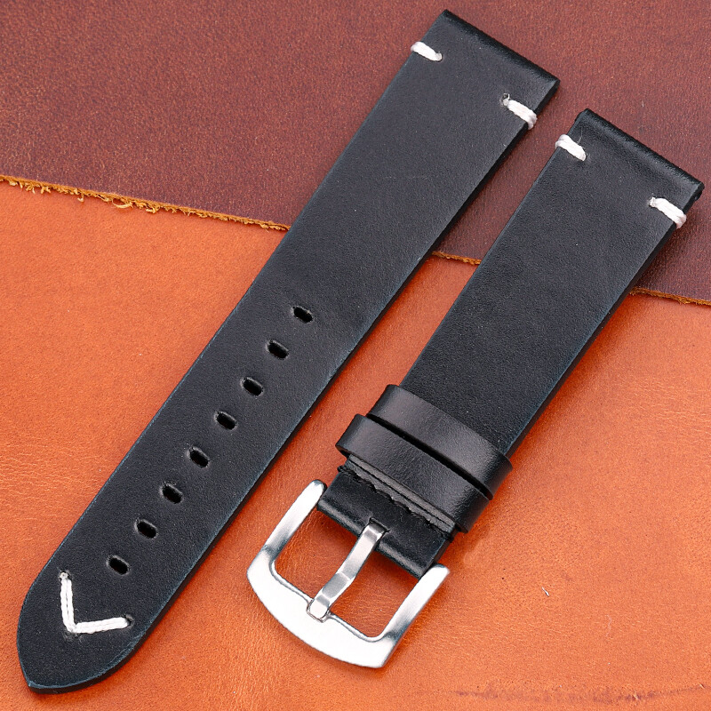 Genuine Leather Watchband Strap Women Men 18mm 20mm 22mm 24mm Cowhide