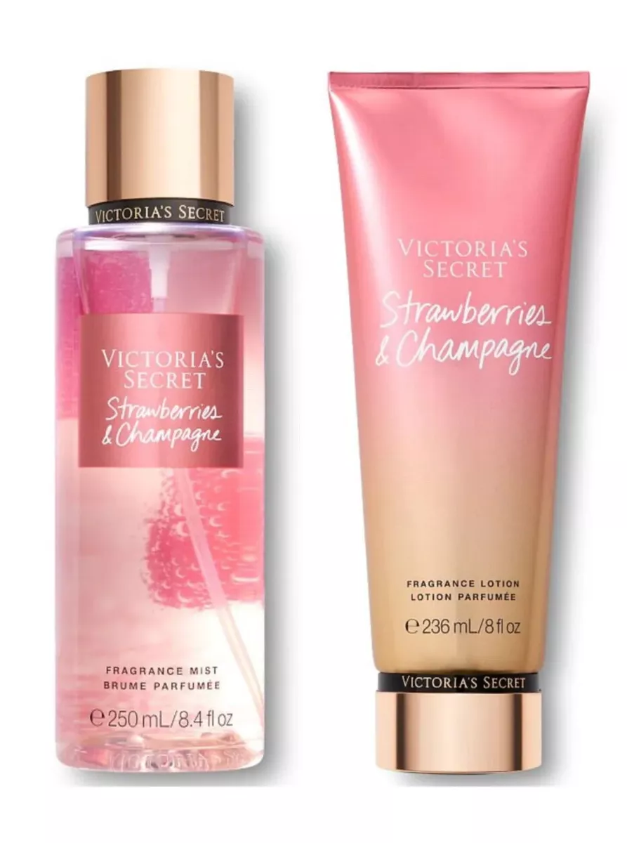 NEW Victoria Secret STRAWBERRIES CHAMPAGNE 2 Piece Fragrance