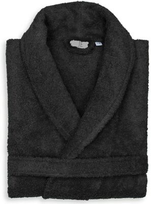 Unisex 100% Ägyptische Baumwolle Frottee Weich Schalkragen Bademantel Kleid