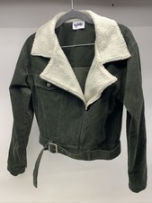Vylette Women's Zip Up Jacket With Belt ~ Size Med Green~ Free Shipping