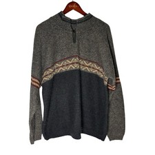 Vintage Woolrich Fair Isle wool sweater Men's Size XLarge Gray Made in the USA