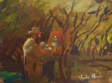 Rare unique Impressionist painting, signed Claude Monet, w COA