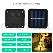 100/200LED Solar Globe String Lights Fairy Outdoor Festoon Party Garden Decor — image 6