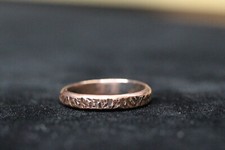 Copper Ring Stackable Hammered Rings band Size 6.5 Promise Ring Unisex 3mm width