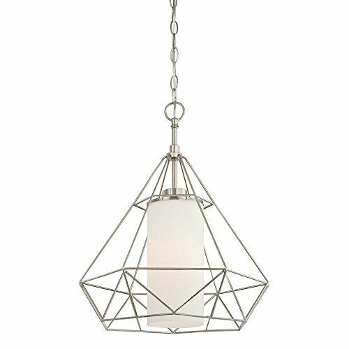 Westinghouse 6324500 One-Light Pendant, Brushed Nickel Finish Frosted Opal Glass - Picture 1 of 1