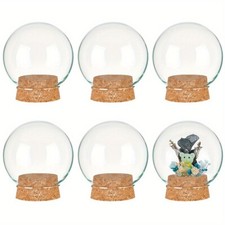 1Box 6sets 6 Glass Dome Lid Decorative Display Jars 2.5x2.7" Bell Shaped Glass