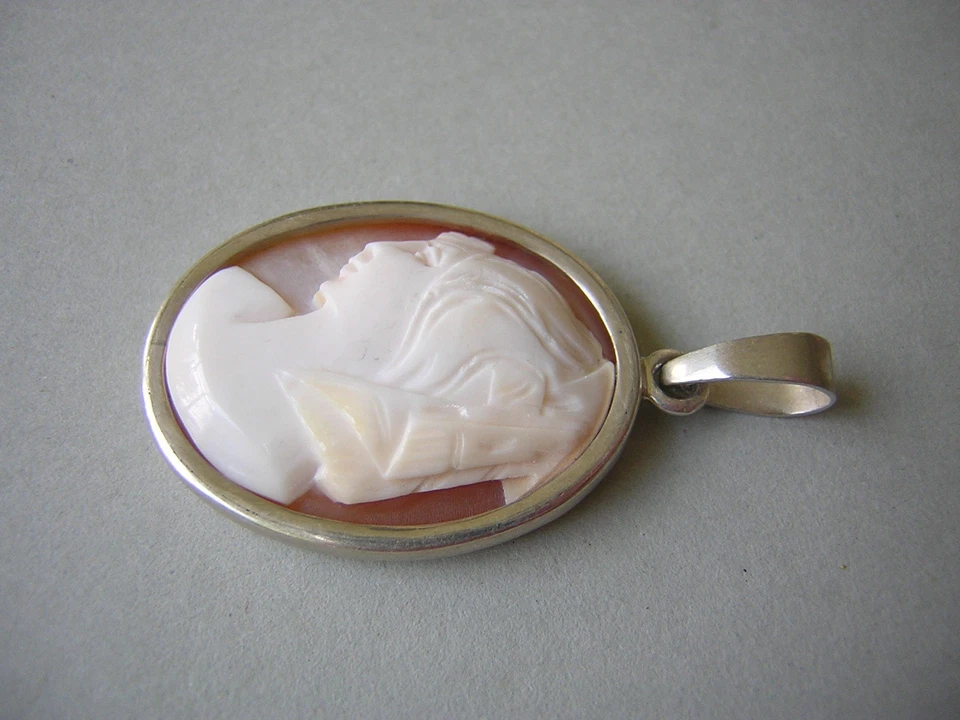 Anhänger Silber geprüft Camee Gemme 4,5 g/3,7 x 2,0 cm - Bild 2 von 3