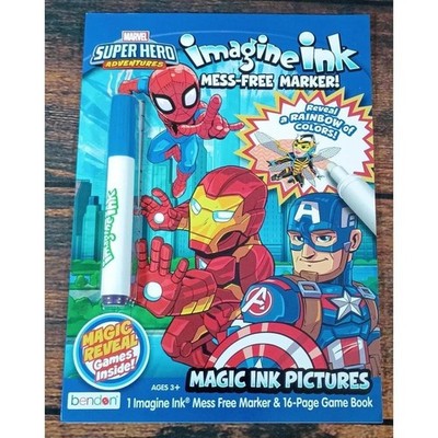 Marvel Super Hero Adventures Imagine Ink Mess-Free Marker & Game Book