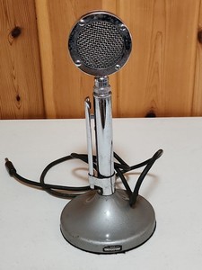 Vintage Astatic Lollipop Microphone With  "G" Stand & 3/16" Jack Made In USA