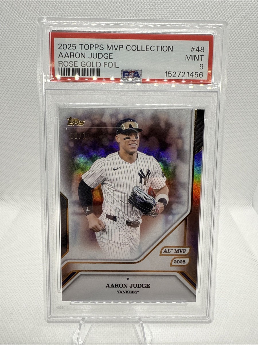 2025 Aaron Judge Topps MVP Collection Rose Gold Foil /17 PSA 9 New 