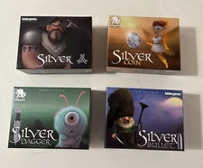 Bezier Games - Silver Game Lot: Coin, Bullet, Amulet & Dagger - All Complete!