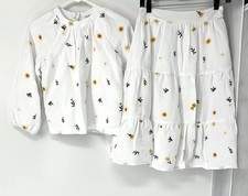 Imagine NWT girls size 12 lined skirt And Blouse top set White Sunflower