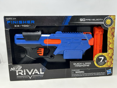 Nerf Rival Finisher XX-700 Blaster (Blue) w/ 7 Rounds & 90 FPS Velocity