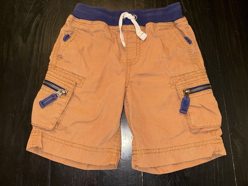 Hanna Andersson Boys Brown Cargo Shorts Elastic Waist Tan Size 4 100cm